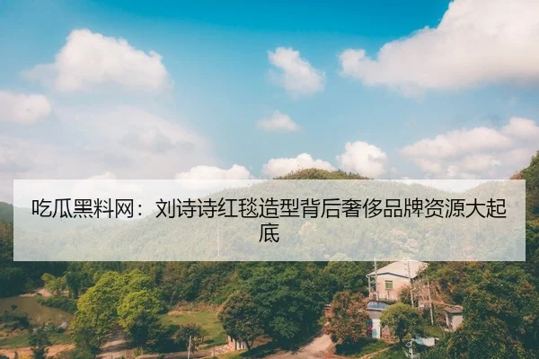 吃瓜黑料网：刘诗诗红毯造型背后奢侈品牌资源大起底